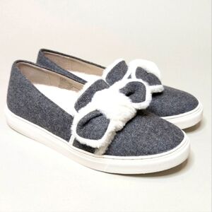 Gray and White Women's Slip-On Shoes